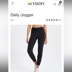 Vuori daily jogger black xs